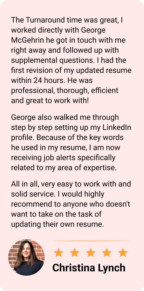 Client testimonial